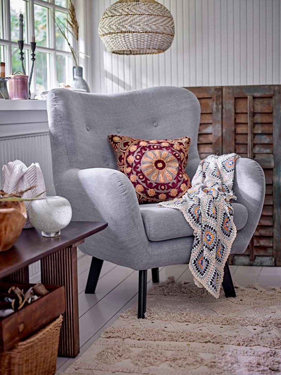Creative Collection Beau Loungestol, Blå, Bomuld - Creative Collection - DesignGaragen.dk