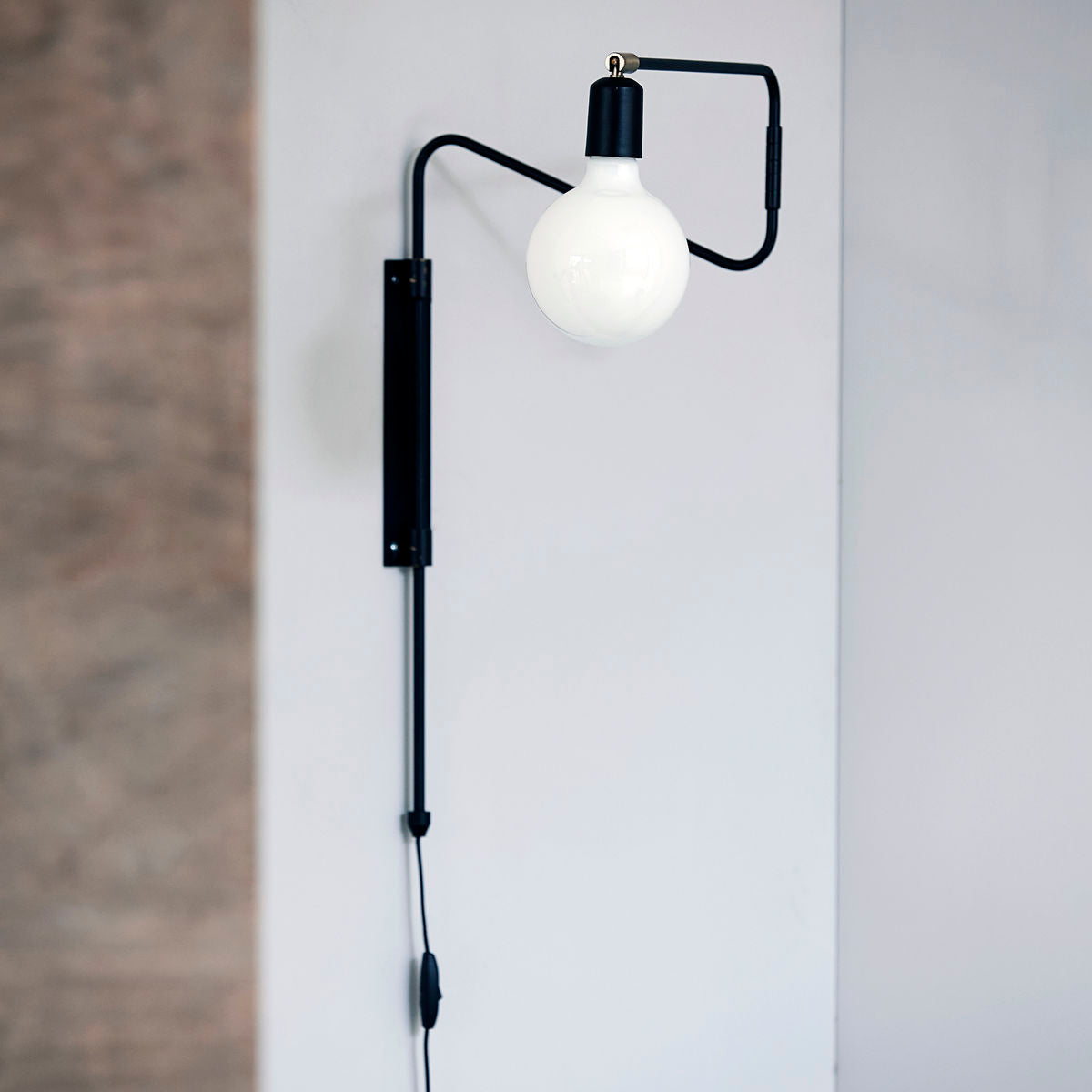 Hausarzt-Wand-Beleuchtung, Schwung, Schwarz-L: 35 cm