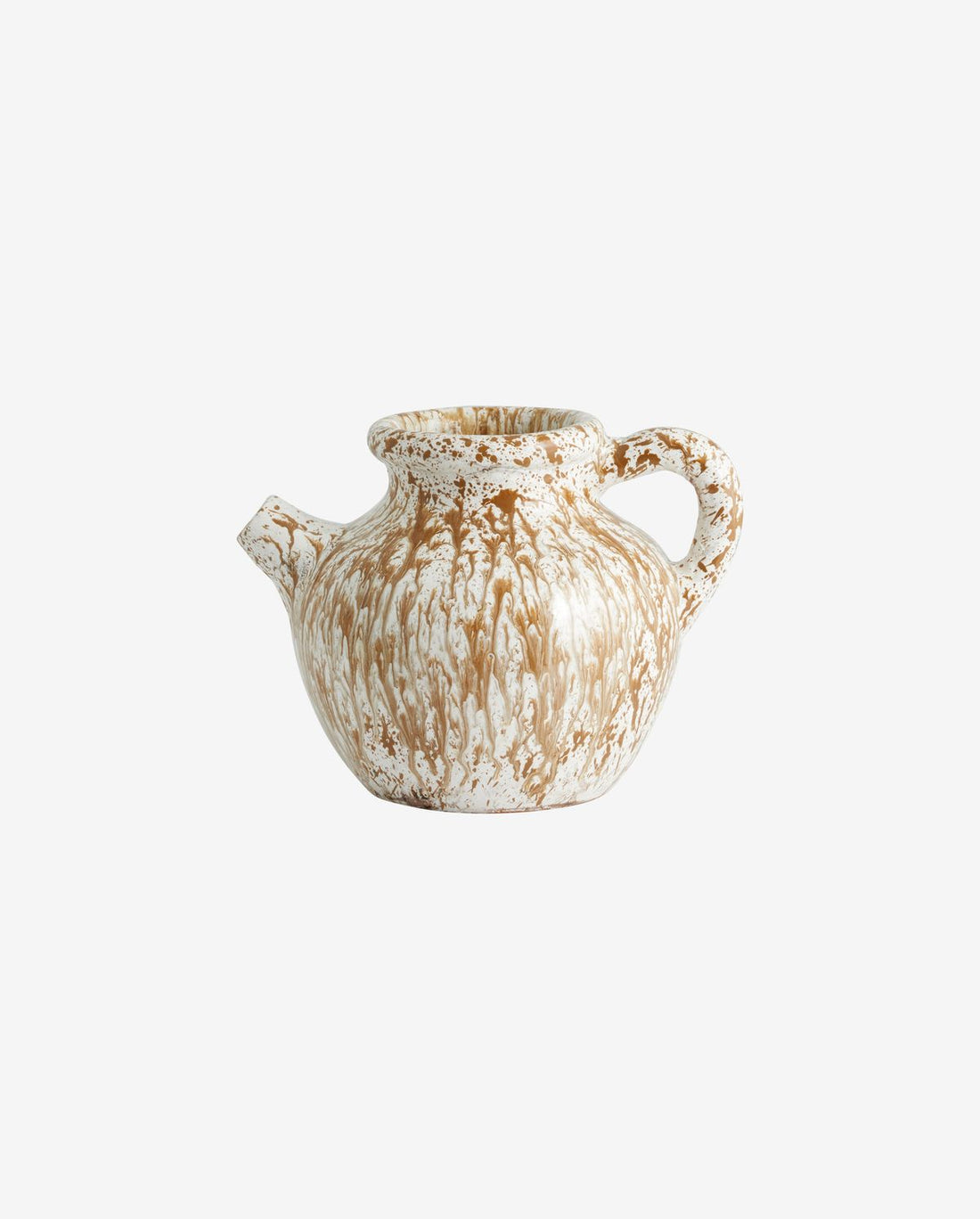 Samos Vase, glasiert - braun/weiß