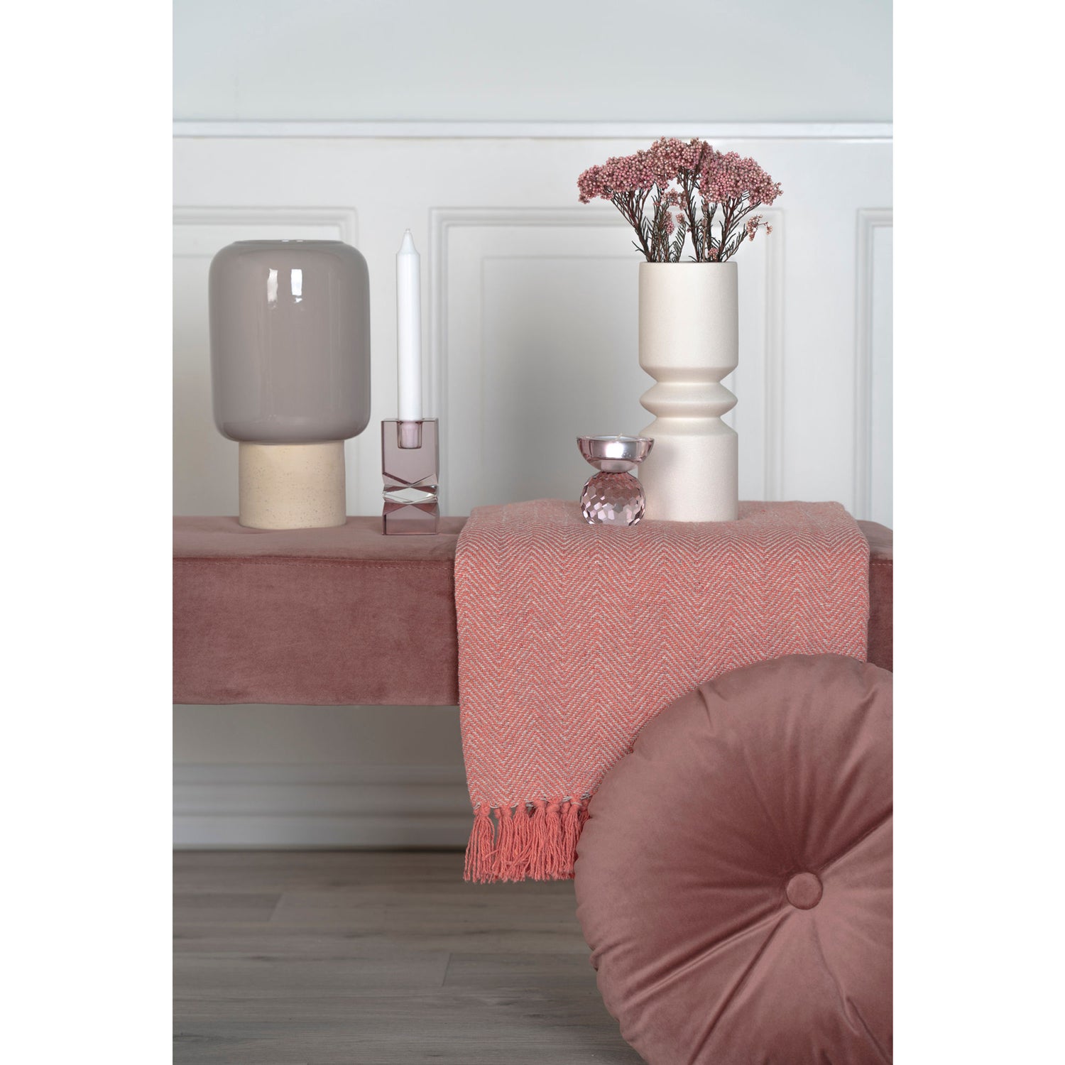 Vase - Vase in Keramik, Grau, Ø15x27 cm