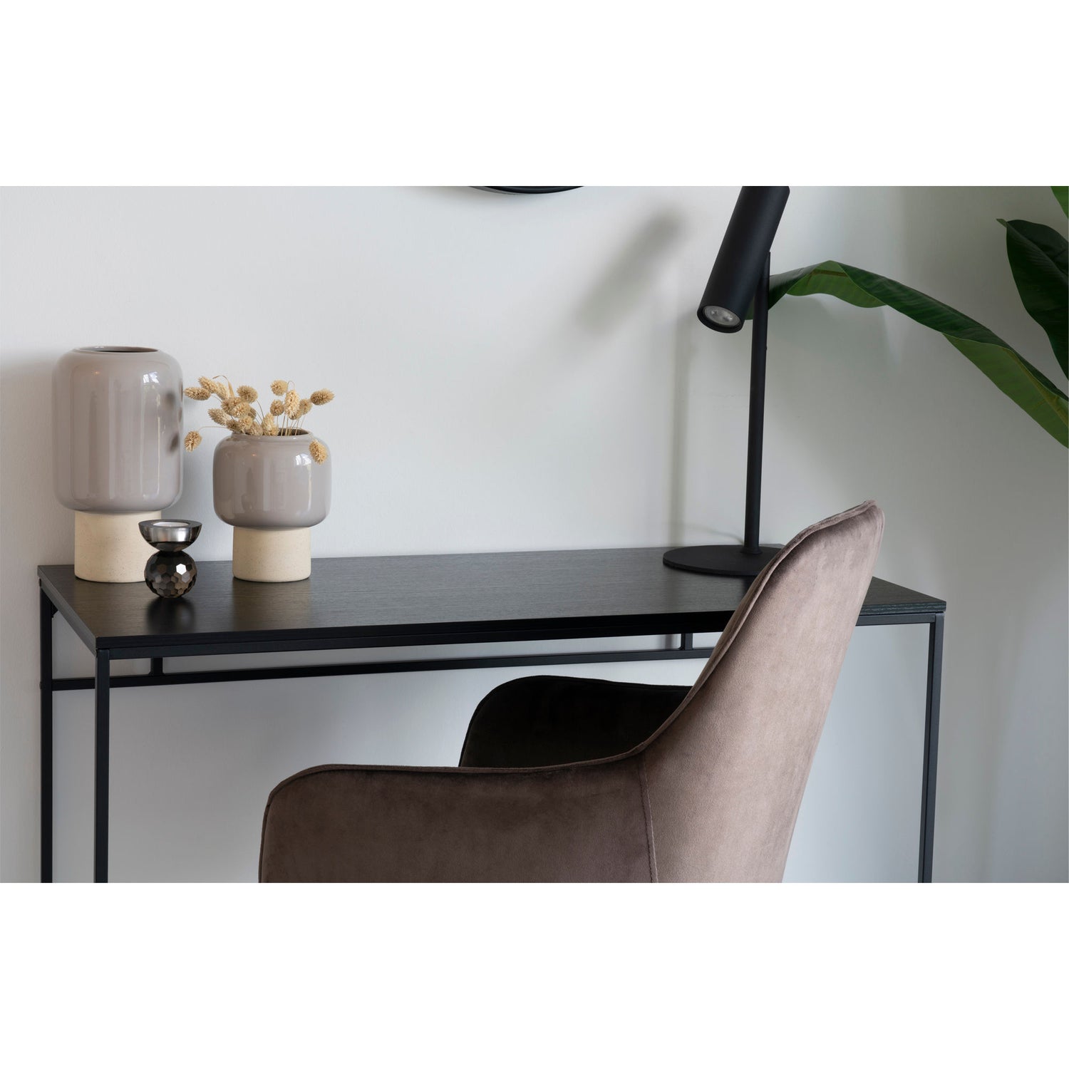 Vase - Vase in Keramik, Grau, Ø15x27 cm