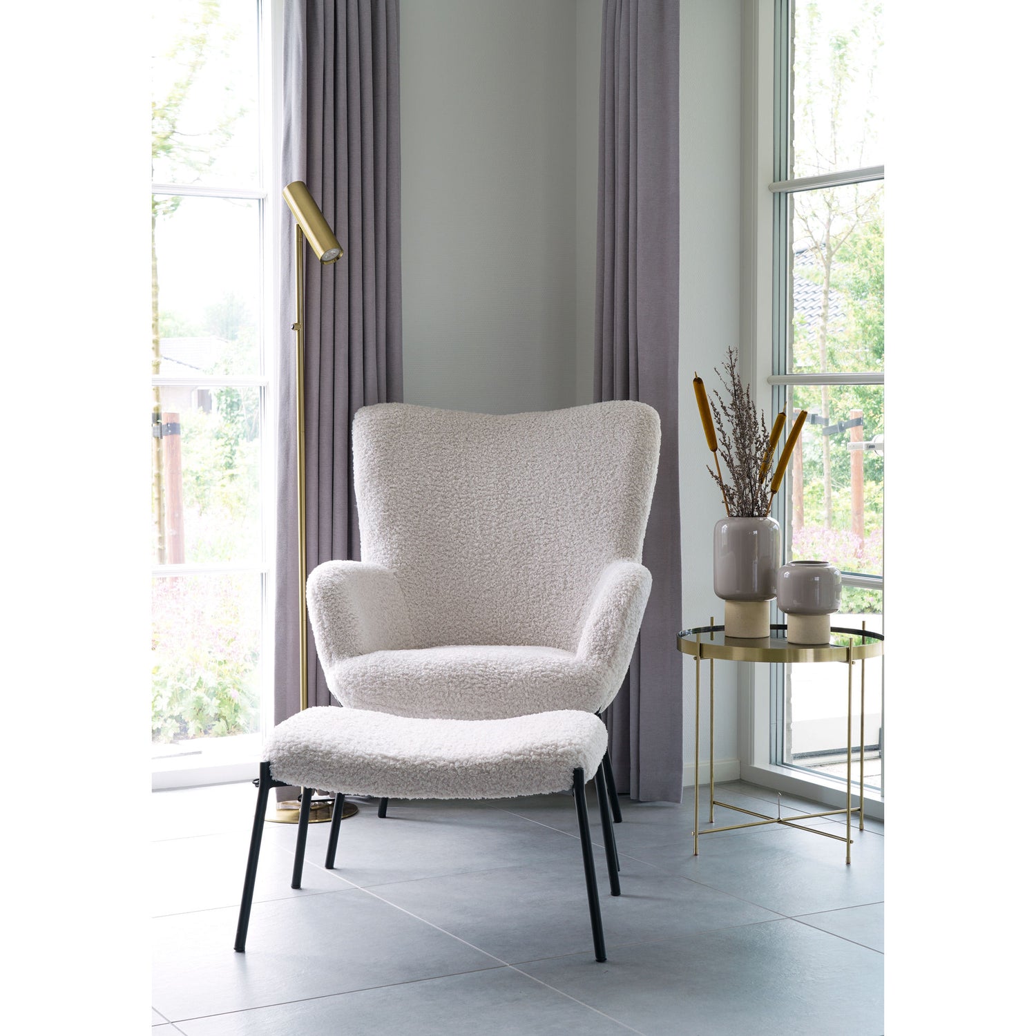 Vase - Vase in Keramik, Grau, Ø15x27 cm