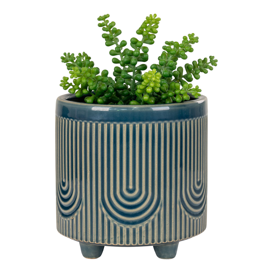 Kräutertopf - Kräutertopf in Keramik, blau, groß, Ø20x19,5 cm - 1 - PCs