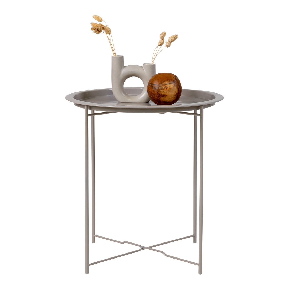 Bastia Corner Table - Ecktisch in beige -Gray -Pulverbeschichteter Stahl Ø47x50 cm - 1 - PCs