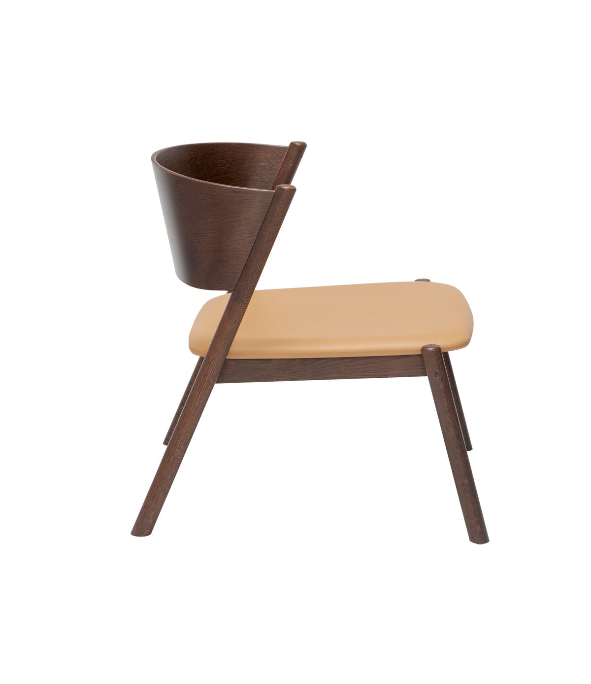 Hübsch Oblique Lounge Chair Sitz dunkelbraun