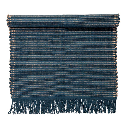 BLOOMINGVILLE MINI Yuliyana Tæppe, Blå, Bomuld - L160xW80 cm - DesignGaragen.dk.