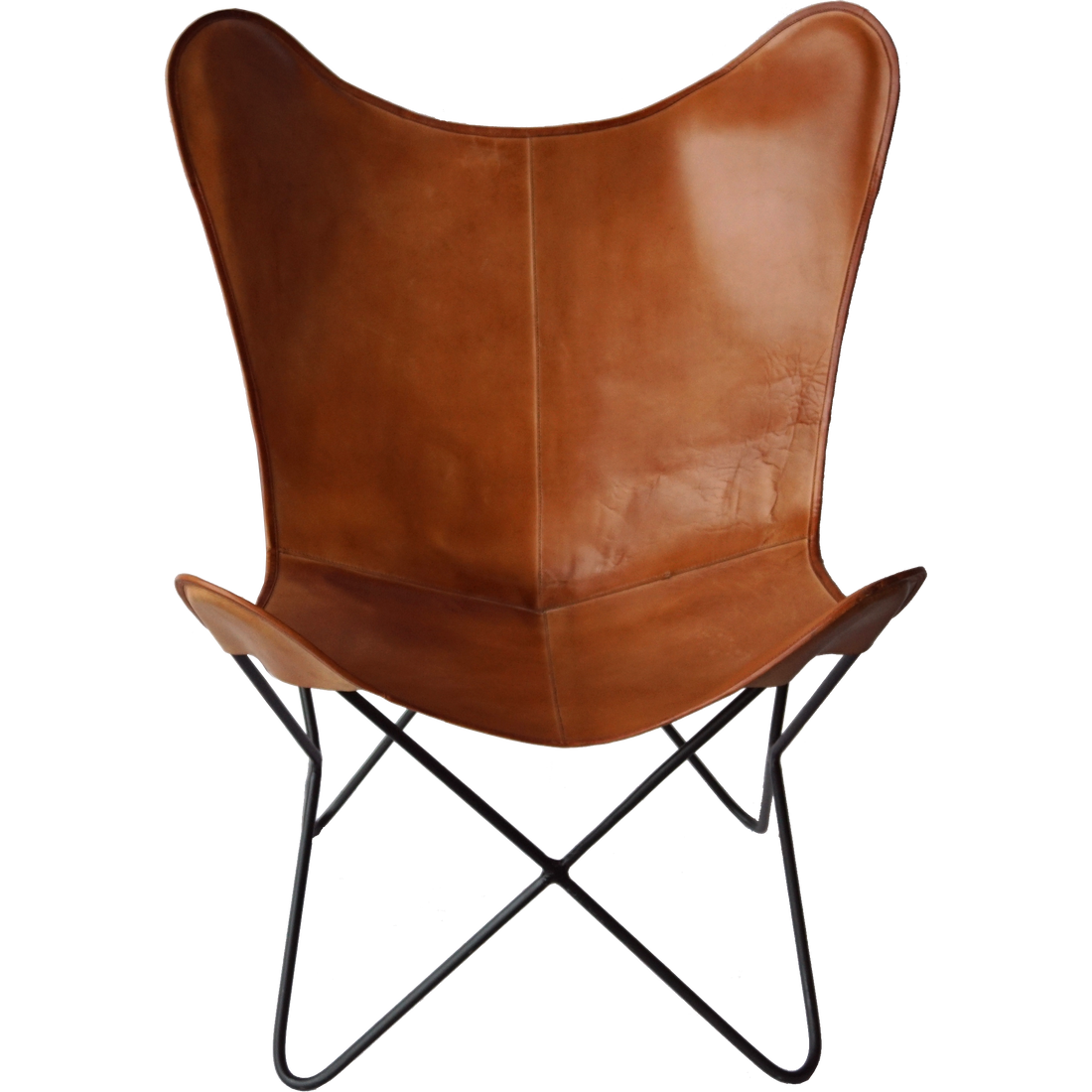 Trademark Living Bohemian Lounge Stuhl aus schwerem Leder - braun