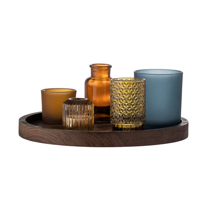 Bloomingville Sanga Bakke m/Fyrfadsstage, Brun, Glas - Bloomingville - DesignGaragen.dk