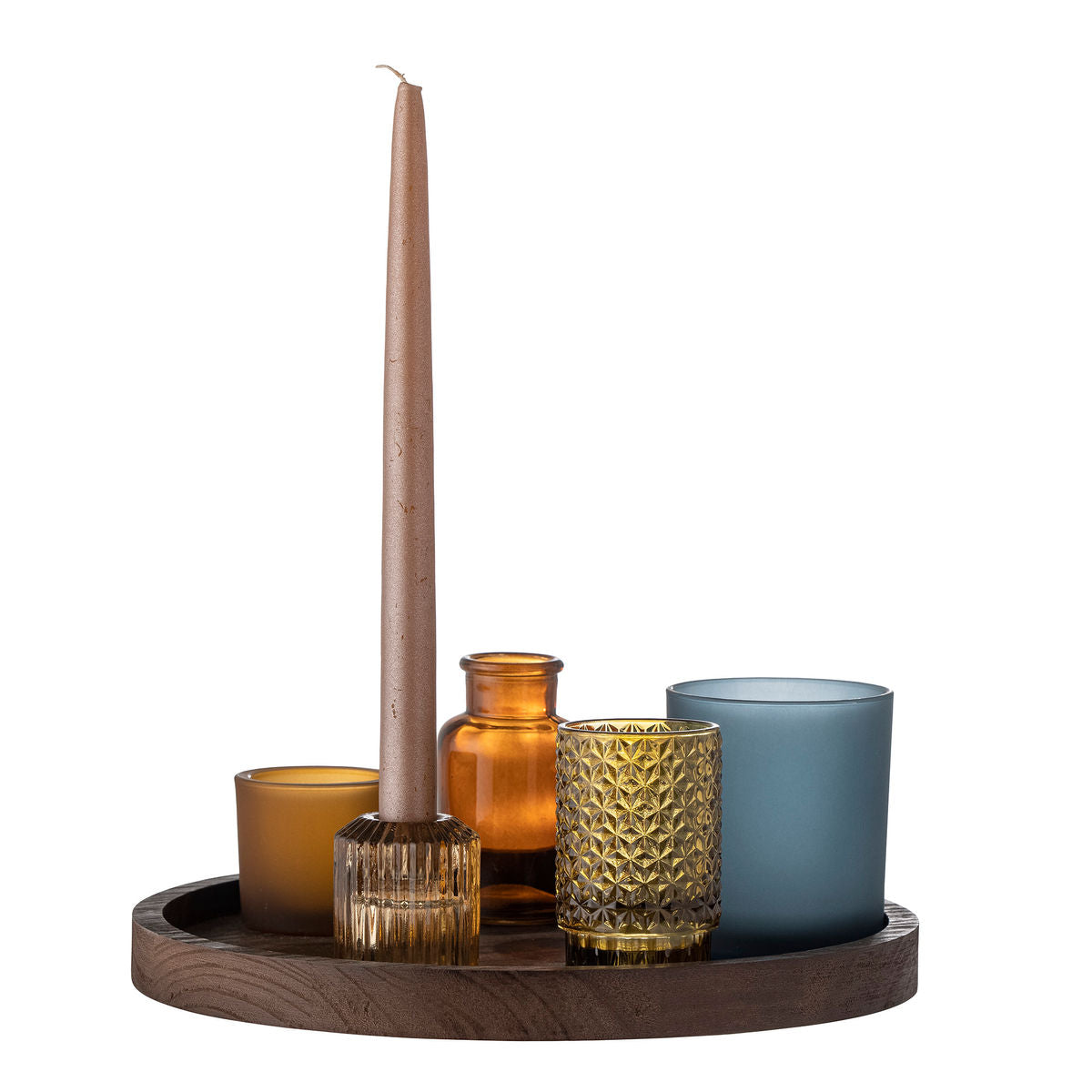 Bloomingville Sanga Bakke m/Fyrfadsstage, Brun, Glas - Bloomingville - DesignGaragen.dk