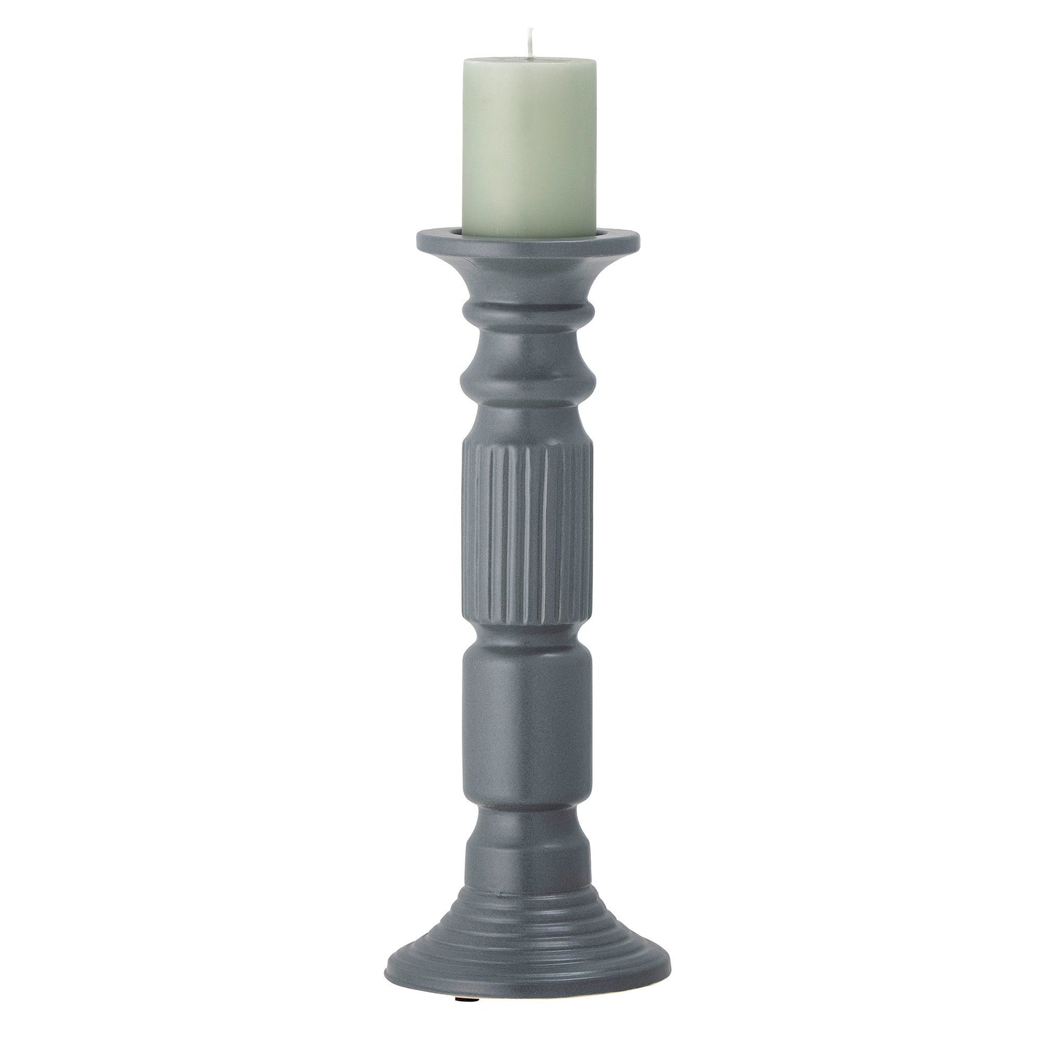 Bloomingville Millas Candlestick, Grå, Keramik - Bloomingville - DesignGaragen.dk