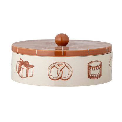 Bloomingville Beth Jar mit Deckel, Rot, Steinzeug