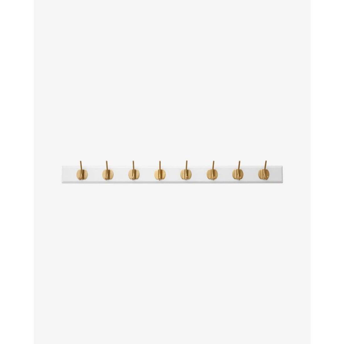 Edgy -Haken in Holz mit 8 Messinghaken - 90 cm - Weiß