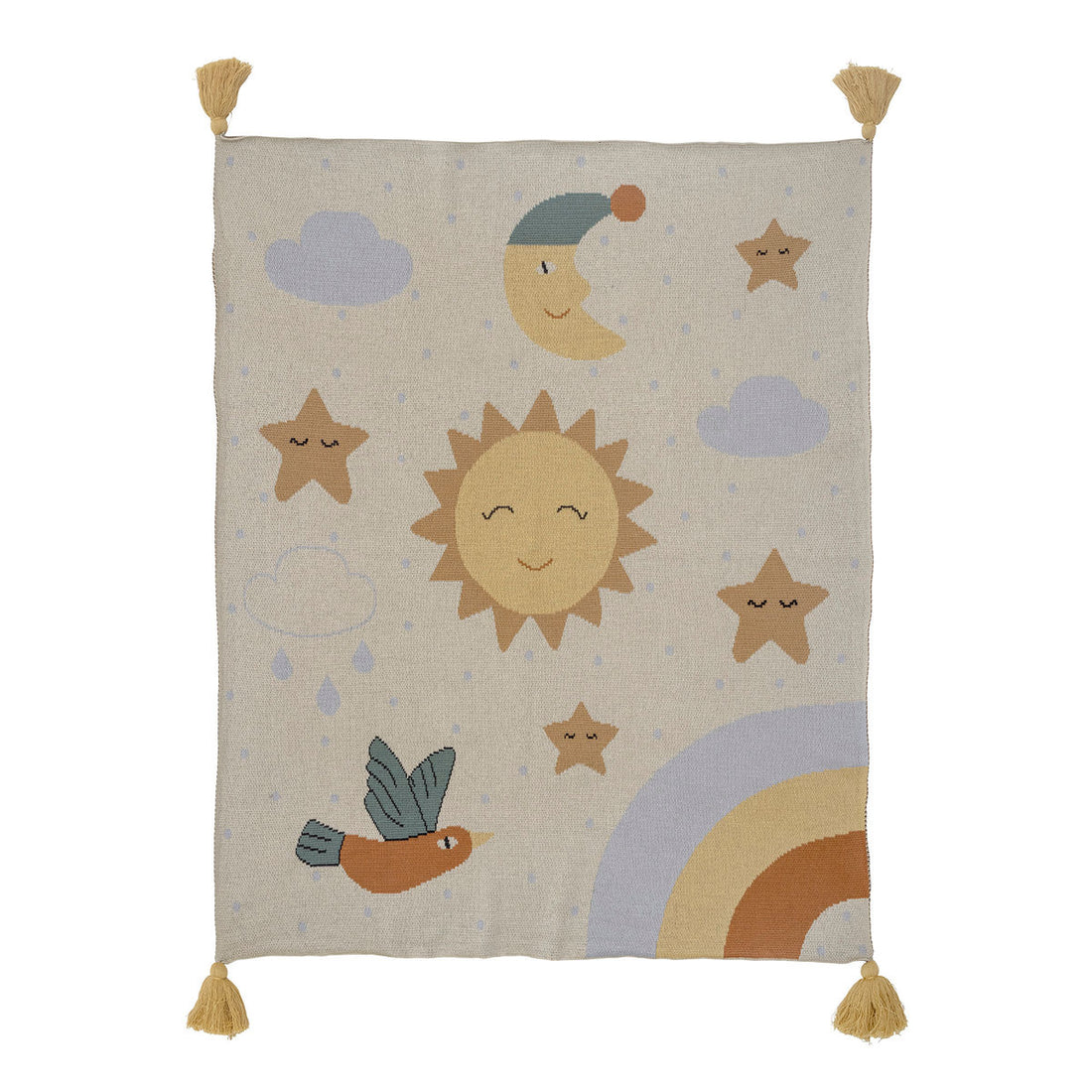 Bloomingville Mini Vigge Plaid, Gelb, Baumwolle oeko-tex®