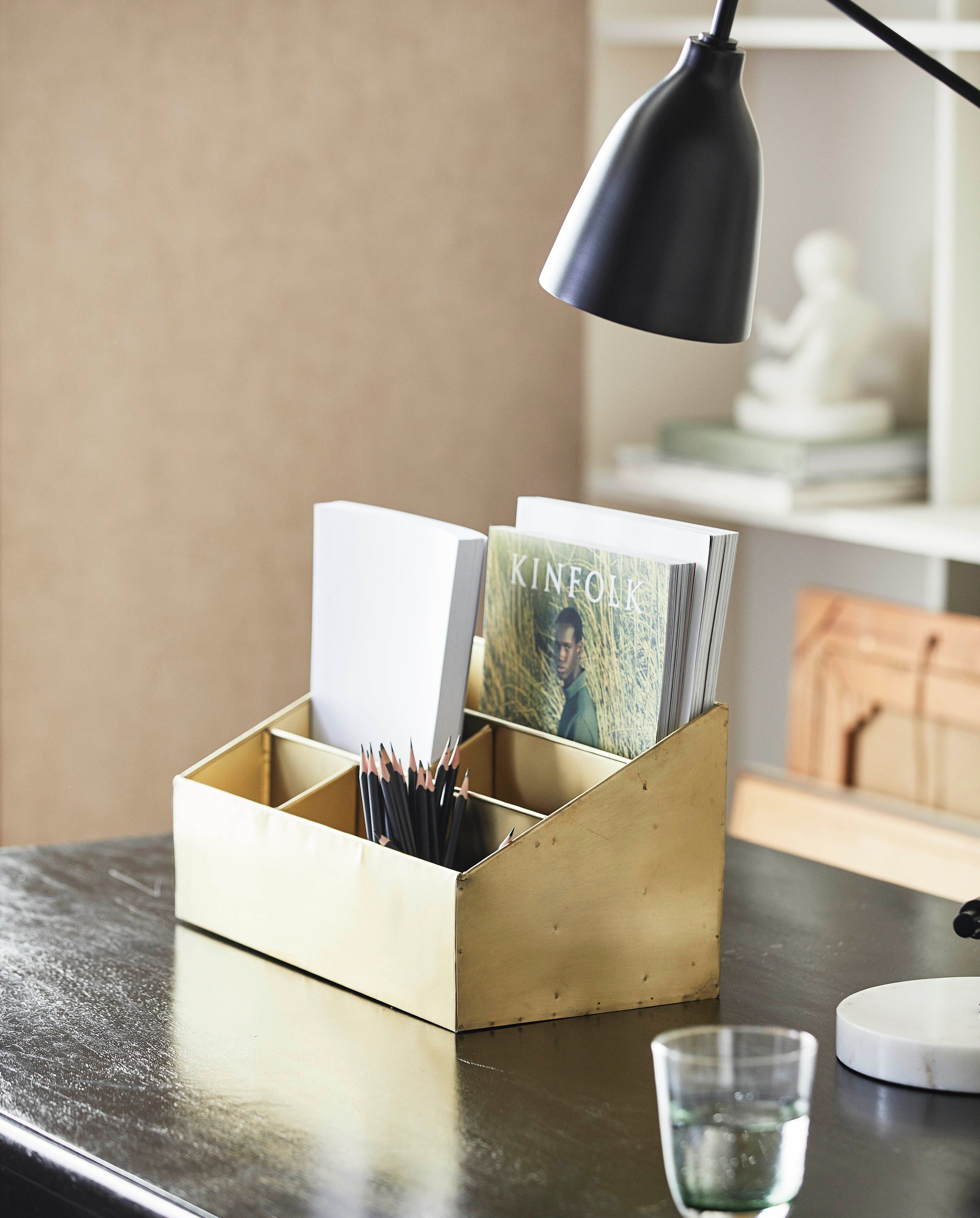 ADASI -Speicherkorb in Eisen. 40x23 cm - Gold Finish