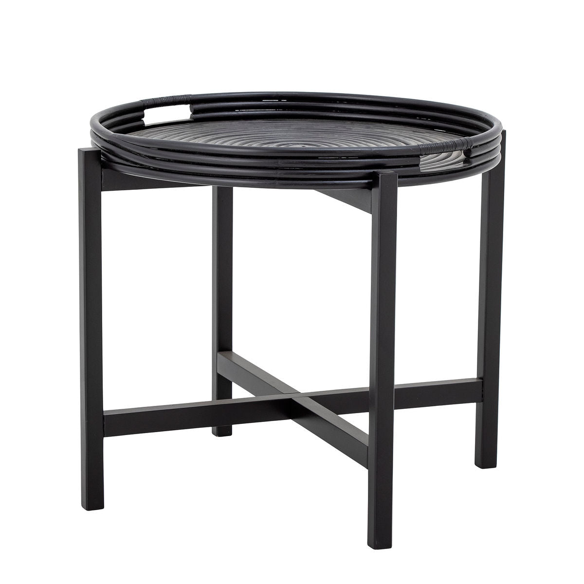 Bloomingville Milli Bakke Tisch, Schwarz, Rattan