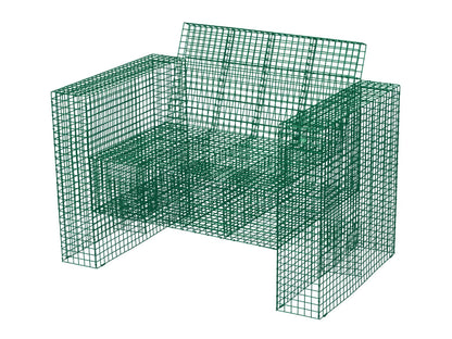 Kalager Design Wire Loungechair, Signalgrün