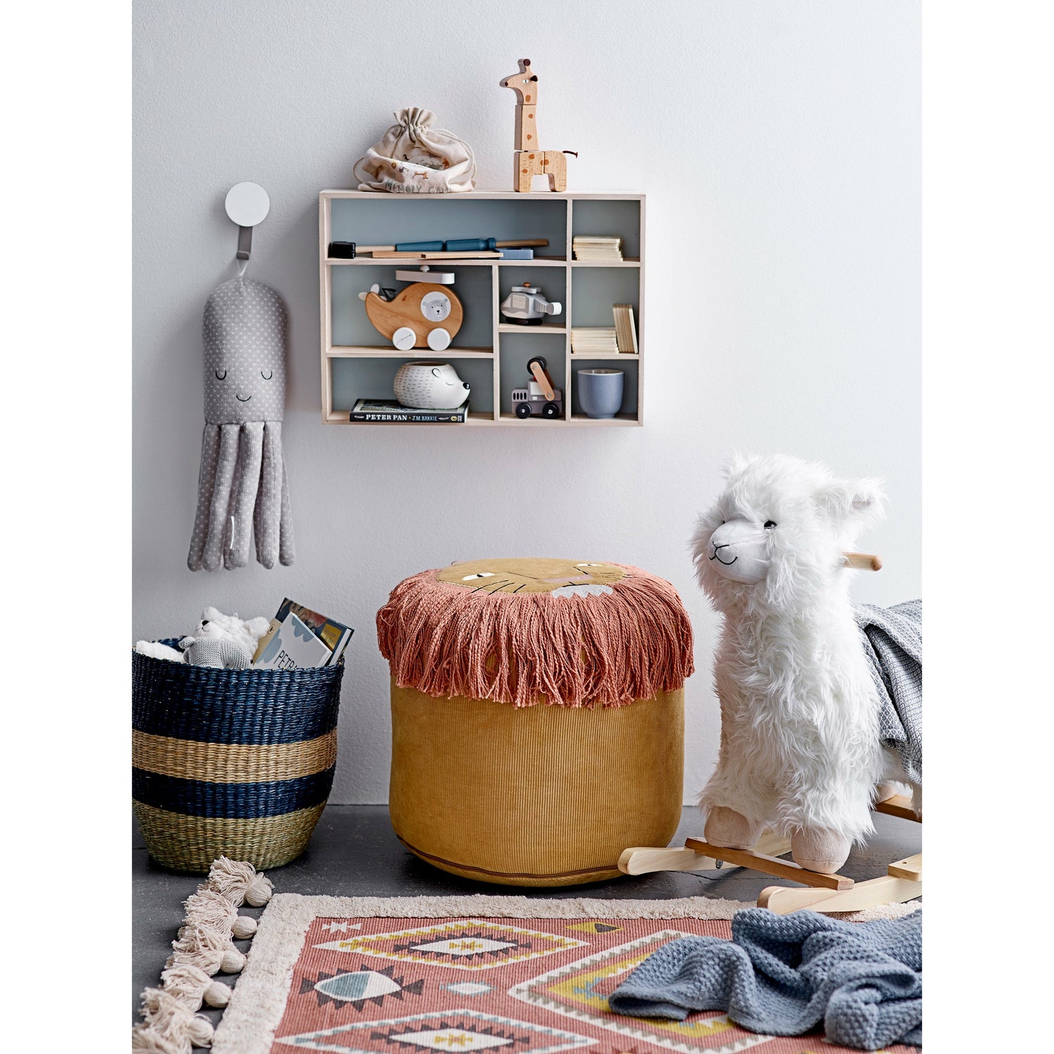 BLOOMINGVILLE MINI Lutz Tæppe, Brun, Bomuld - L120xW65 cm - DesignGaragen.dk.