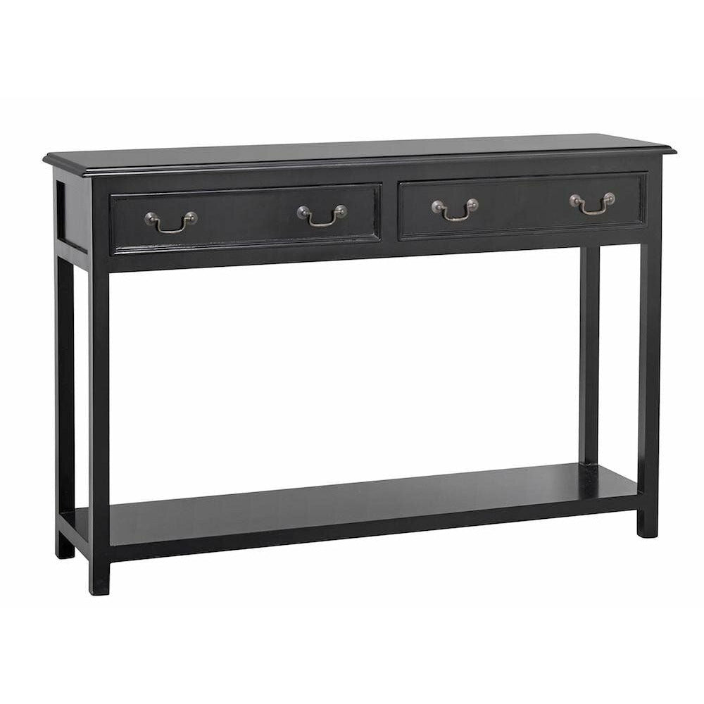 Nordal MOSS konsolbord i træ med skuffer - 122x33 - sort - Nordal - DesignGaragen.dk