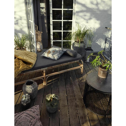 Nordal Bali Daybett in Rattan mit Kissen - L203 cm - Natur/Grau