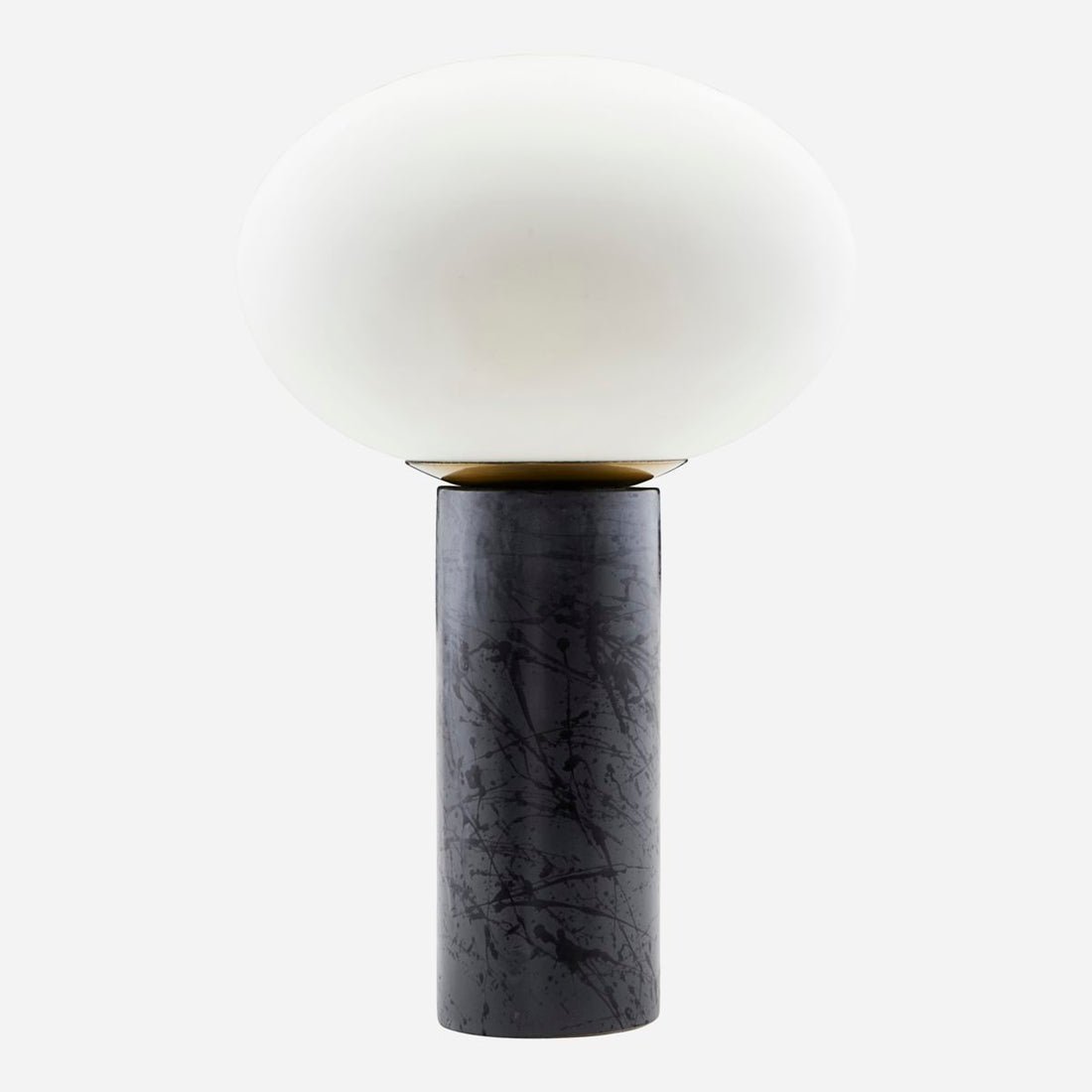 Hausarzttischlampe, Opal, Weiß/Schwarz-H: 45 cm, Durchmesser: 30 cm