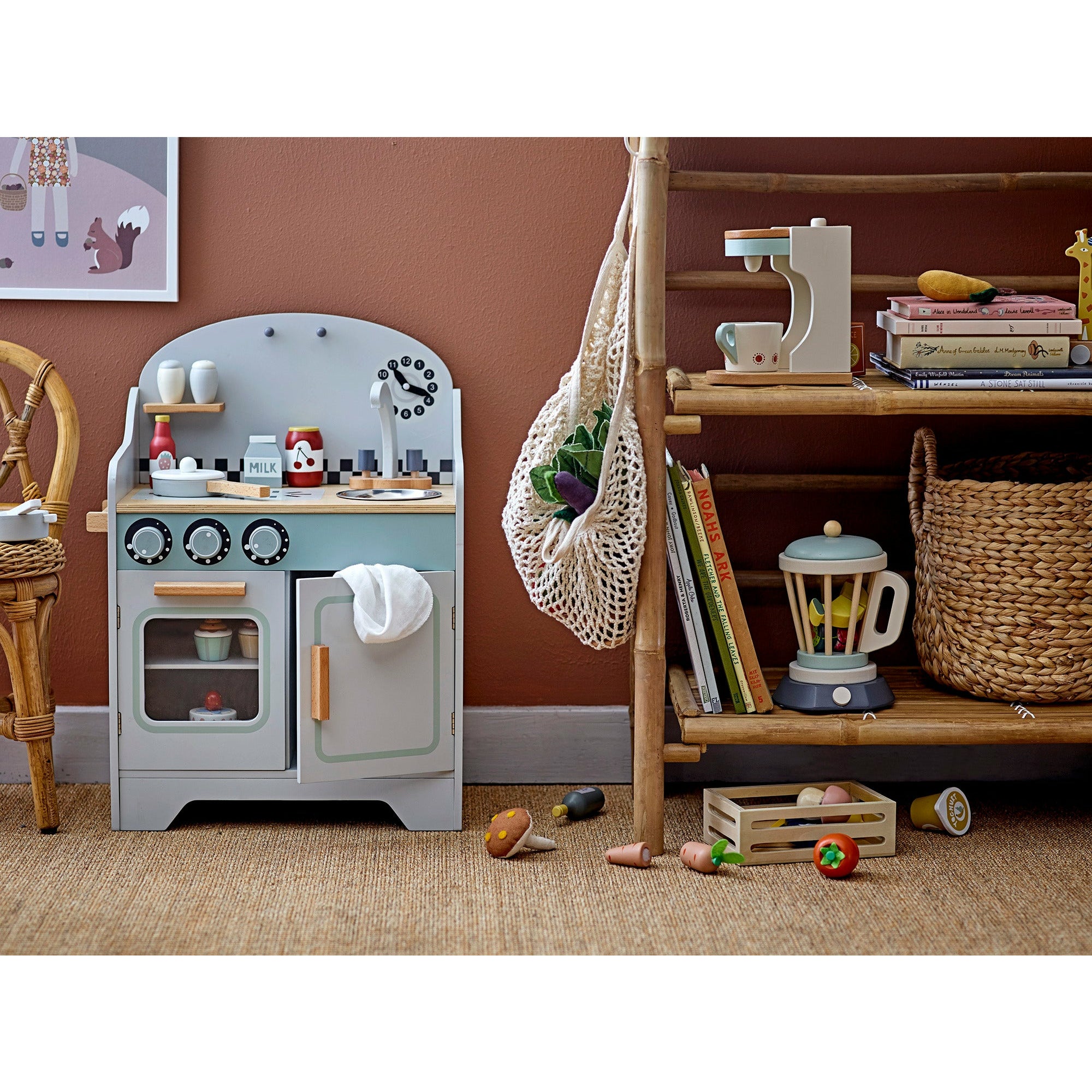 Halime Mini Komfur, Grå, MDF - L42,5xH58xW26 cm - BLOOMINGVILLE MINI - DesignGaragen.dk