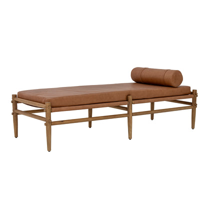BLOOMINGVILLE Aysia Daybed, Natur, Læder - L200xH56xW80 cm - DesignGaragen.dk.