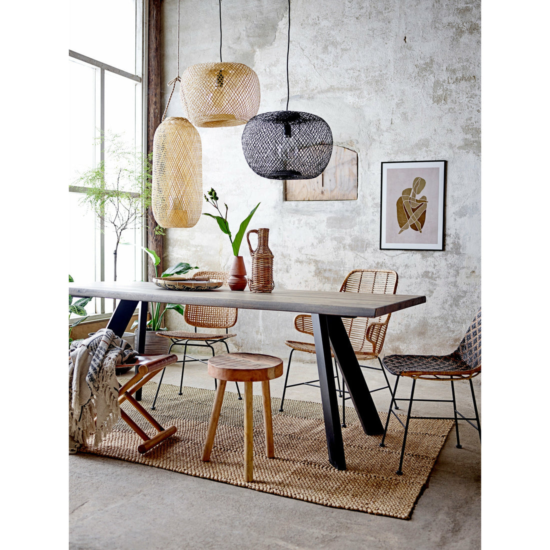 Rodi Pendel, Sort, Bambus - D42xH30 cm - BLOOMINGVILLE - DesignGaragen.dk