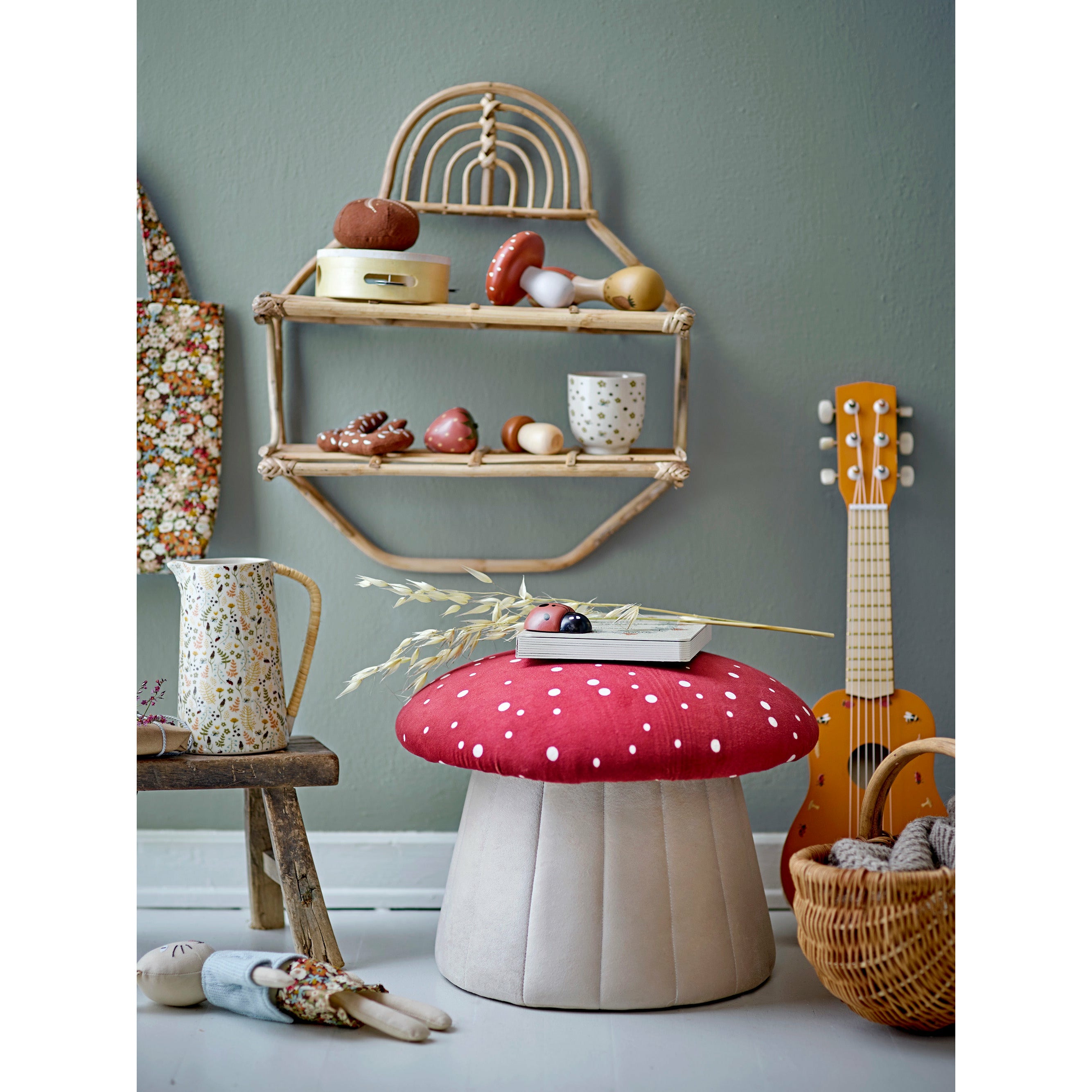 BLOOMINGVILLE MINI Ettie Kurv, Brun, Rattan - L27xH21xW15 cm - DesignGaragen.dk.