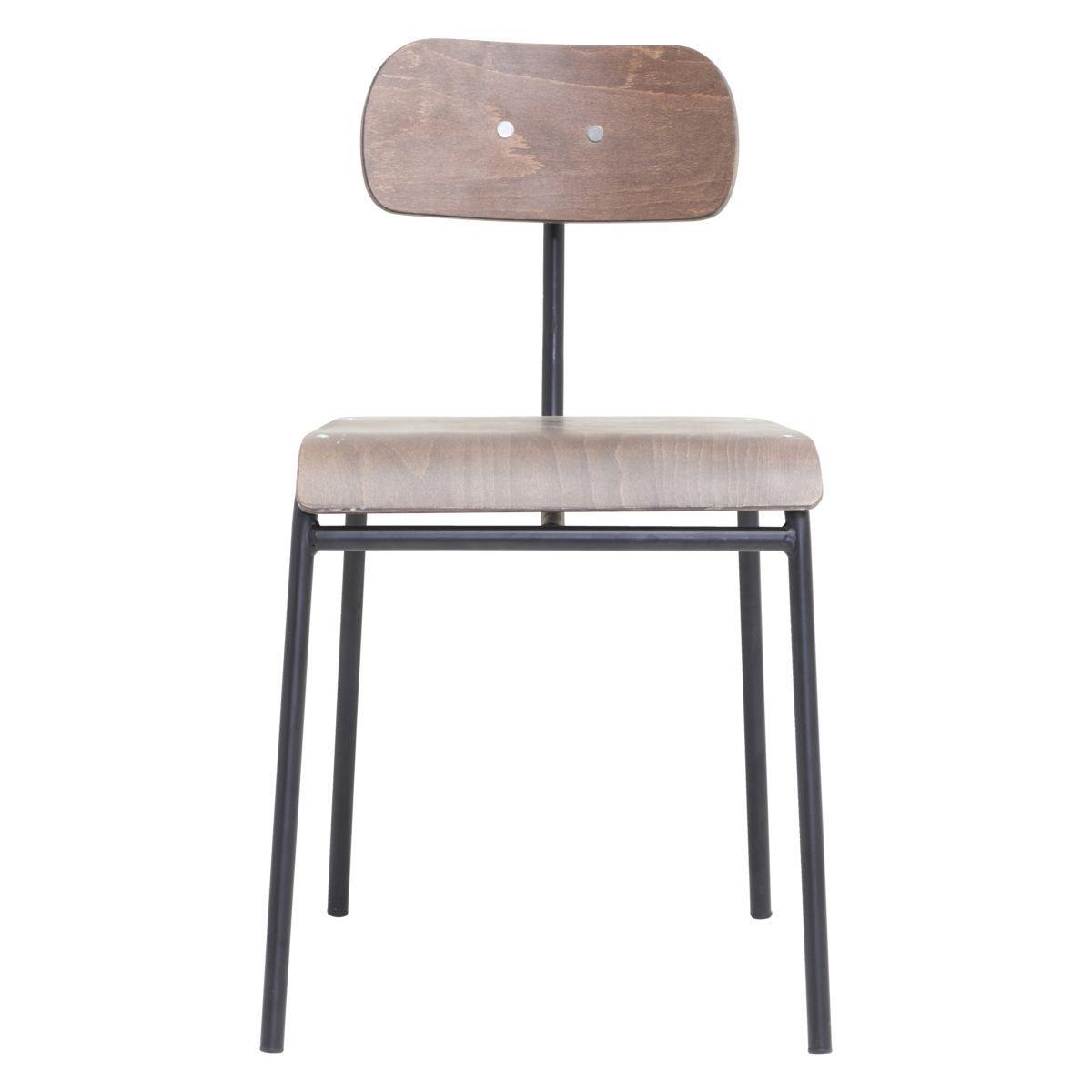 Spisebordsstol, School, Mørkebrun - l: 41.5 cm, w: 41 cm, h: 77.5 cm - House Doctor - DesignGaragen.dk