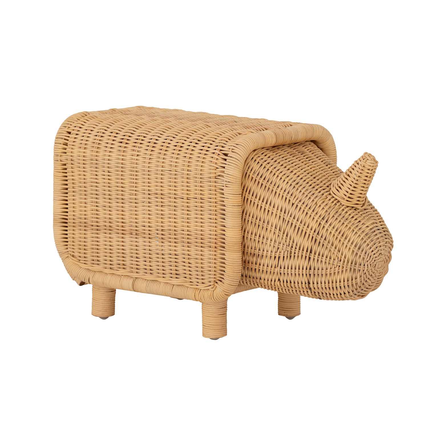 BLOOMINGVILLE MINI Soffe Taburet m/Opbevarings Rum, Natur, Rattan - L53xH30xW24 cm - DesignGaragen.dk.