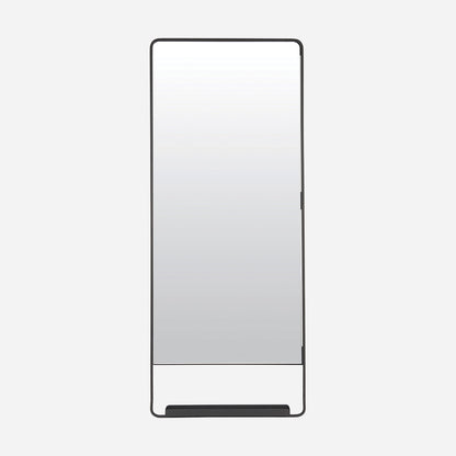 Haus Doctor-Mirror mit Regal, Chic, Black-W: 45 cm, H: 110 cm, D: 7 cm