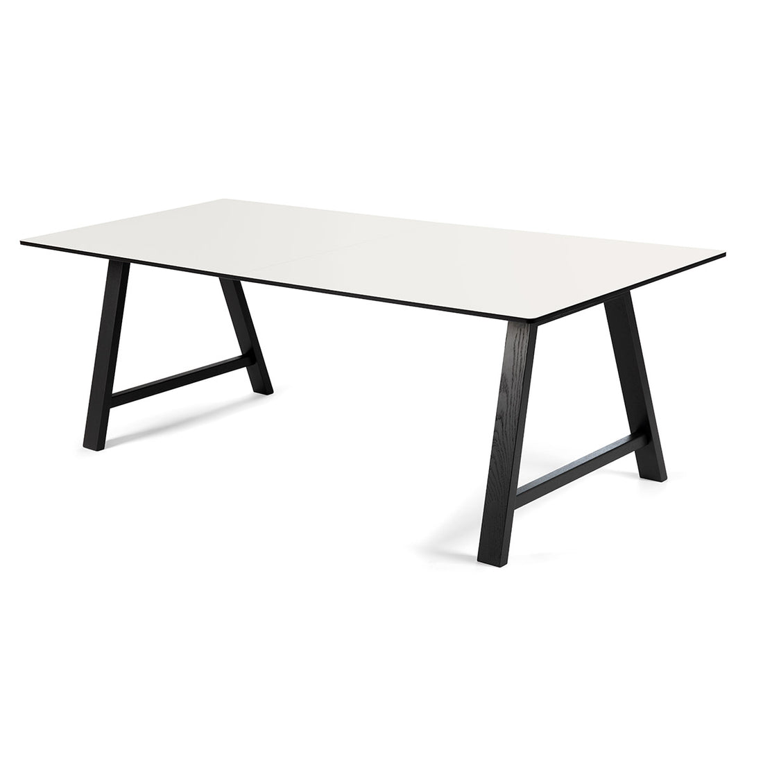 T1 udtræksbord i hvid laminat - understel i sort - 95x220xH72,5 - Andersen Furniture - DesignGaragen.dk