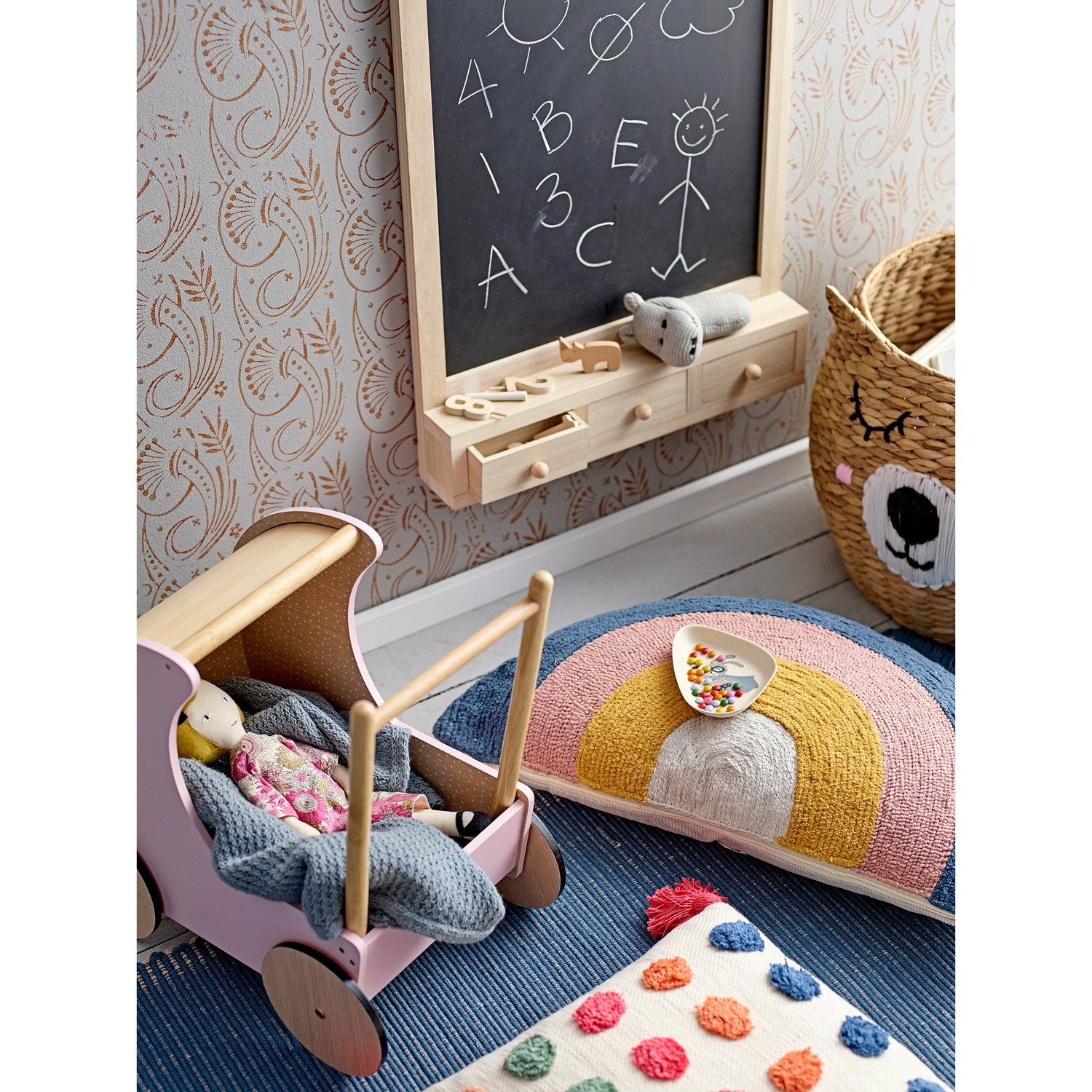 BLOOMINGVILLE MINI Bianca Legetøjs Dyr, Natur, Bøg - L10xH10xW1 cm, Pack of 8 - DesignGaragen.dk.